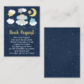 Elephant Yellow and Navy Baby shower Book Request Informatiekaartje (Voorkant / Achterkant)