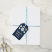 Elephant Yellow and Navy Baby shower Dank u wel Cadeaulabel (Met Touw)