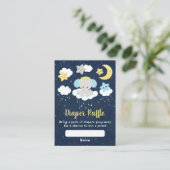 Elephant Yellow and Navy Baby shower Diaper Raffle Informatiekaartje (Staand voorkant)