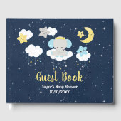 Elephant Yellow and Navy Baby shower Gastenboek (Voorkant)