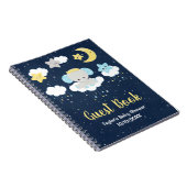 Elephant Yellow and Navy Baby shower Guest Book Notitieboek (Rechterzijde)