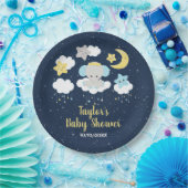 Elephant Yellow and Navy Baby shower Papieren Bordje (Feest)