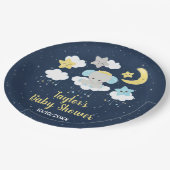 Elephant Yellow and Navy Baby shower Papieren Bordje (Gekanteld)