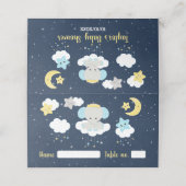 Elephant Yellow and Navy Baby shower Seating Plaatskaartje (Buitenkant ongevouwen)