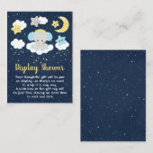 Elephant Yellow and Navy Display Baby shower Informatiekaartje (Voorkant / Achterkant)