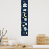 Elephant Yellow and Navy Growth Chart Poster (Keuken)