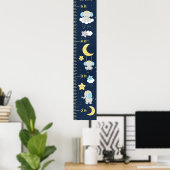 Elephant Yellow and Navy Growth Chart Poster (Thuiskantoor)
