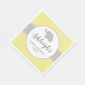 Elephant Yellow Grey Polka Dot Baby shower Servet (Hoek)