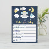 Elephant Yellow Navy Baby shower wil Baby Kaart (Staand voorkant)