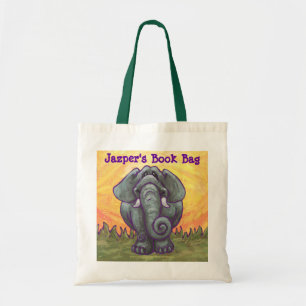 Elephant Yellow Personal Book Bag Tote Bag
