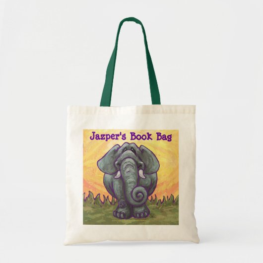 Elephant Yellow Personal Book Bag Tote Bag (Voorkant)