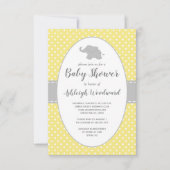 Elephant Yellow Polka Dot Neutraal Baby shower Kaart (Voorkant)