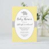 Elephant Yellow Polka Dot Neutraal Baby shower Kaart (Staand voorkant)