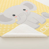 Elephant Yellow Polka Dot Personalized Boy Sherpa Deken (3/4)