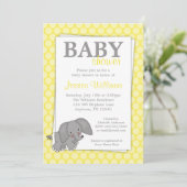 Elephant Yellow Stippen Geslacht Neutraal Baby sho Kaart (Staand voorkant)