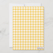 Elephant Yellow & White Houndstooth Baby shower Kaart (Achterkant)