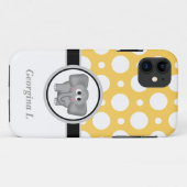 Elephant Yellow & White Polka Dot iPhone 5 Hoesje (Achterkant (horizontaal))