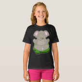 Elephant Yoga Fitness Meditation T-shirt (Voorkant volledig)