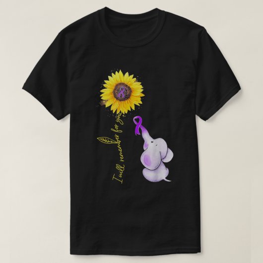 Elephant zal ik je herinneren voor je Sunflower Al T-shirt (Design voorkant)