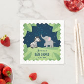 Elephant & Zebra Safari Baby shower Napkins Servetten (Insitu)