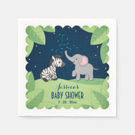 Elephant & Zebra Safari Baby shower Napkins Servetten