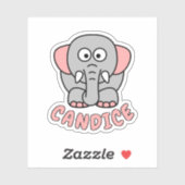 Elephant Zoo Animal Sticker (Vel)