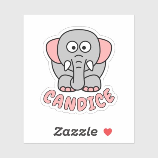 Elephant Zoo Animal Sticker (Vel)