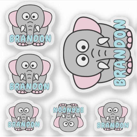 Elephant Zoo Animal Sticker (Voorkant)