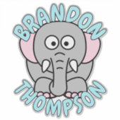 Elephant Zoo Animal Sticker (Voorkant)