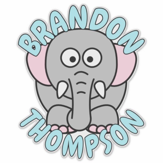 Elephant Zoo Animal Sticker (Voorkant)