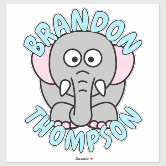 Elephant Zoo Animal Sticker (Vel)