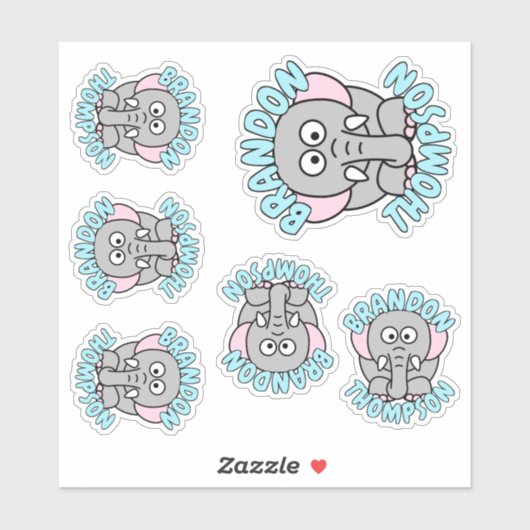 Elephant Zoo Animal Sticker (Vel)