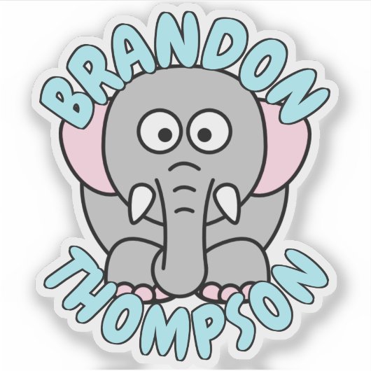 Elephant Zoo Animal Sticker (Voorkant)