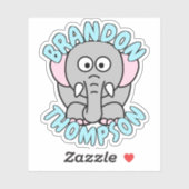 Elephant Zoo Animal Sticker (Vel)