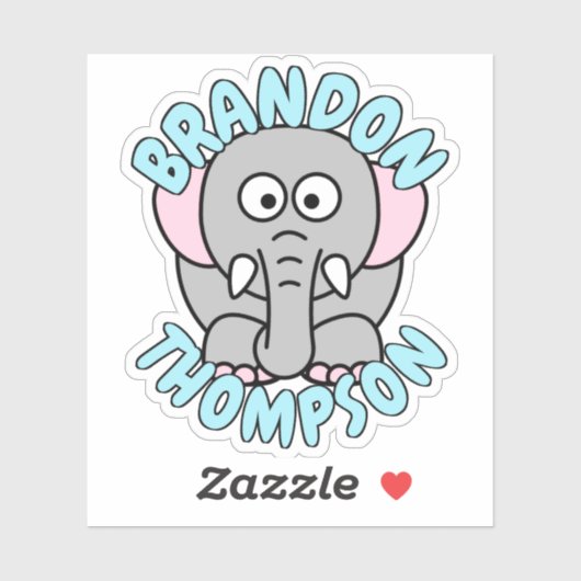 Elephant Zoo Animal Sticker (Vel)