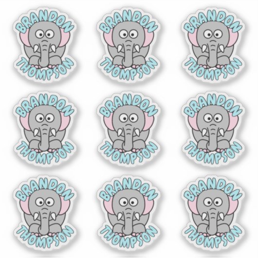 Elephant Zoo Animal Sticker (Voorkant)