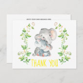 Elephant Zoo Animals Baby shower bedankje Briefkaart (Voorkant / Achterkant)
