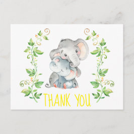 Elephant Zoo Animals Baby shower bedankje Briefkaart