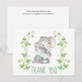 Elephant Zoo Animals Baby shower bedankje Briefkaart (Voorkant / Achterkant)
