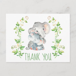 Elephant Zoo Animals Baby shower bedankje Briefkaart