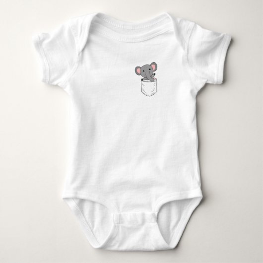 Elephant Zoo Animals Elephants Cute Animals Breast Romper (Voorkant)