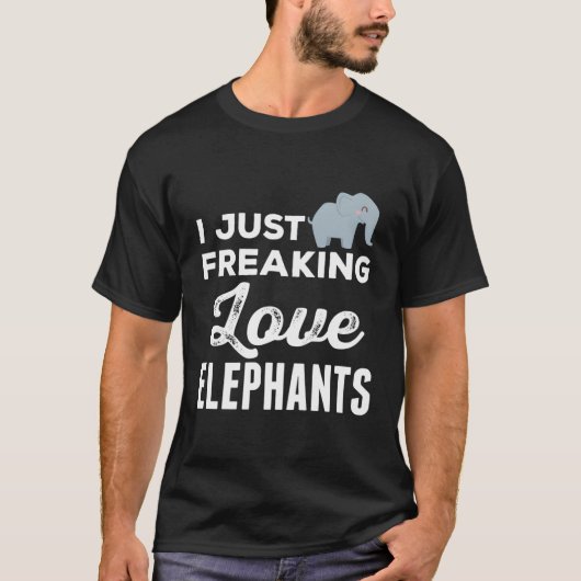 Elephant Zoo Ik hou gewoon van olifanten OK T-shirt (Voorkant)
