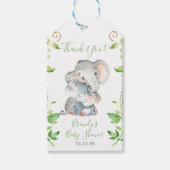 Elephant Zoo Oerwoud Baby shower Cadeaulabel (Voorkant)