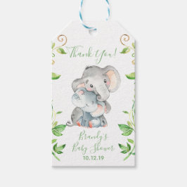 Elephant Zoo Oerwoud Baby shower Cadeaulabel