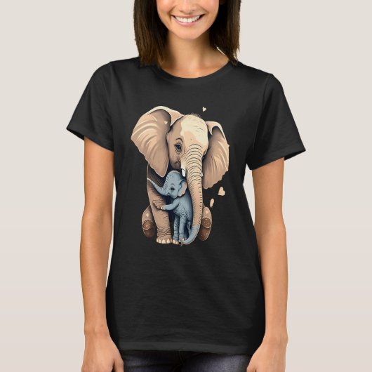Elephant Zookeeper Elephant Mom Hugging A Child El T-shirt (Voorkant)