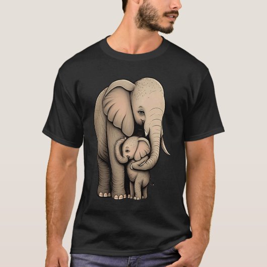 Elephant Zookeeper Elephant Mom Hugging A Child El T-shirt (Voorkant)