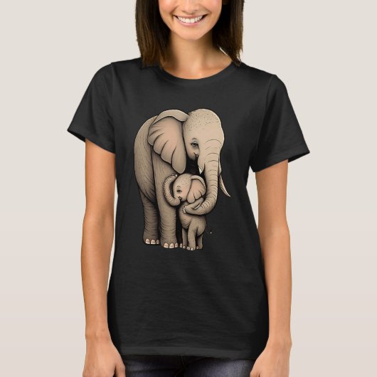 Elephant Zookeeper Elephant Mom Hugging A Child El T-shirt (Voorkant)