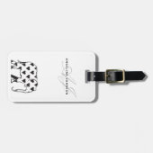 Elephant zwart-wit monogram bagagelabel (Voorkant horizontaal)