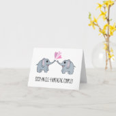Elephantastic Couple Wedding Gefeliciteerd Kaart (Gele Bloem)
