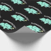Elephantastic Funny Elephant Pun Dark BG Cadeaupapier (Hoek)